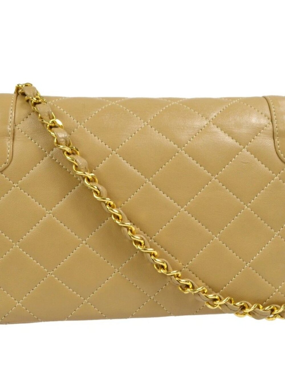 Chanel Beige Lambskin Paris Limited Single Chain Shoulder Bag
